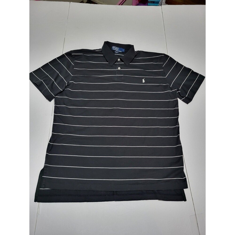 (#L6) Polo Ralph Lauren Black / white stripes Short Sleeve Size Men's Large